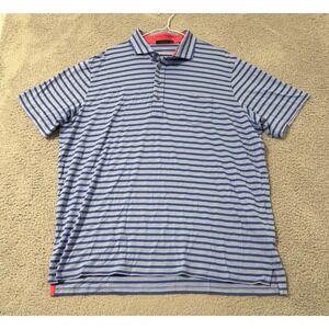 Greyson Men's Size XXL Blue Striped Performance‎ Polo EUC